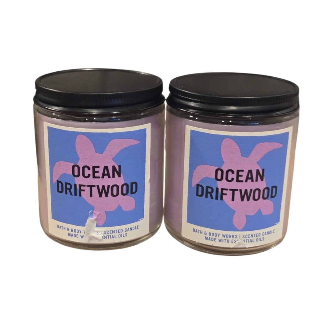 NWT Set Of 2 Bath & Body Works Ocean Driftwood Candles 7 Oz